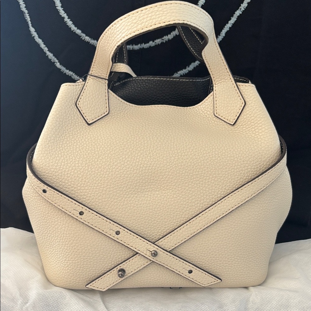Elegant Cream and Black Handbag